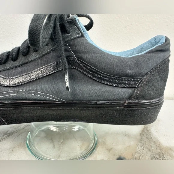 Vans Men's Old Skool Low All Black Canvas Sneakers Skate Tennis Shoes, 11 - Picture 10 of 16